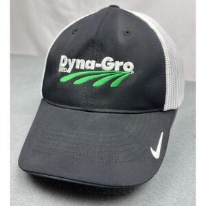 Nike Dyna-Gro Hat Cap Flexfit Mesh StylishBlack White Golf Embroidered Mens M/L